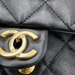 Pre Owned Chanel Black Small Quilted Lambskin Funky Town Flap