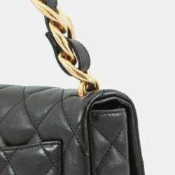 Pre Owned Chanel Black Small Quilted Lambskin Funky Town Flap