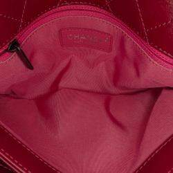 مملوكة مسبقًا حقيبة شانيل فلاب جلد حمل وتويد سي سي أحمر