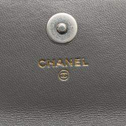 Pre Owned Chanel Lambskin 19 Flap Coin Purse With Chain