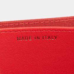 مملوكة مسبقًا Chanel Red Quilted Lambskin Flap Card Holder on Chain