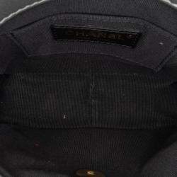 Pre Owned حقيبة شانيال قلاب جانبي صغير من جلد الحمل المبطن فضي