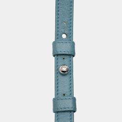 Pre Owned حقيبة ظهر شانيل زرقاء صغيرة ترتر وجلد الخروف ووترفول