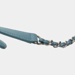 Pre Owned حقيبة ظهر شانيل زرقاء صغيرة ترتر وجلد الخروف ووترفول