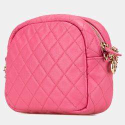 Pre Owned Chanel Pink Quilted Caviar CC Day Camera Bag