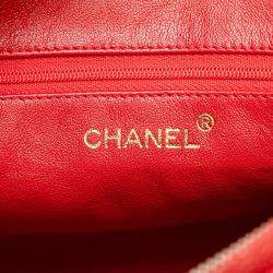 مملوكة مسبقًا حقيبة كاميرا سلسلة كافيار مبطن سي سي حمراء شانيل