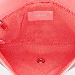 Pre Owned Chanel Pink Crumpled Calfskin Bi Quilted Vintage Full Flap