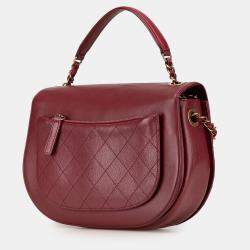 مملوكة مسبقًا Chanel Red Medium Calfskin Coco Curve Flap