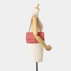 Pre Owned Chanel Red Jumbo Tweed Double Flap