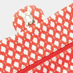 Pre Owned Chanel Red Jumbo Tweed Double Flap