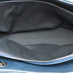 Pre Owned Chanel Blue Quilted Iridescent Caviar Chic Shopping Tote