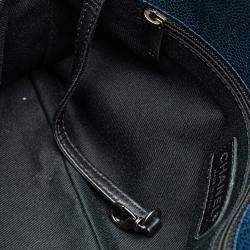 Pre Owned Chanel Blue Quilted Iridescent Caviar Chic Shopping Tote