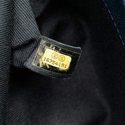 Pre Owned Chanel Blue Quilted Iridescent Caviar Chic Shopping Tote