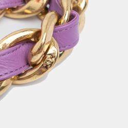 مملوكة مسبقًا حقيبة شانيل ميني بنفسجية جلد الحمل مبطن فانكي تاون ذات 〈فَتْحة〉