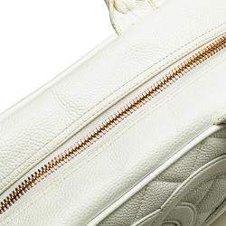 Pre Owned حقيبة شانيل بولينغ مبطنة كافيار CC أبيض