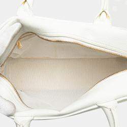 Pre Owned حقيبة شانيل بولينغ مبطنة كافيار CC أبيض