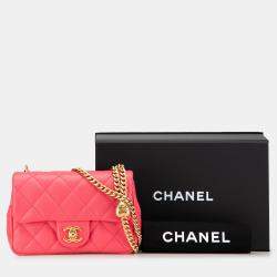 مملوكة مسبقًا حقيبة شانيل كافيار وردي قلب صغير مبطنة فلاب