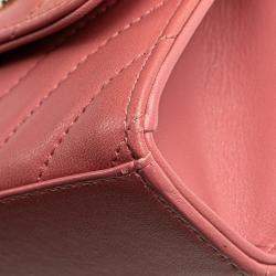 Pre Owned Chanel Pink Mini Chevron Lambskin Trendy CC Chain Wallet