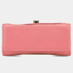 Pre Owned Chanel Pink Mini Chevron Lambskin Trendy CC Chain Wallet