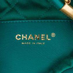 Pre Owned حقيبة شانيل 22 جلد عجل لامع أخضر صغير
