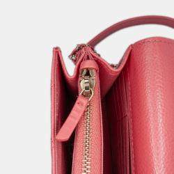 مملوكة مسبقًا محفظة شانيل سلسلة ذهبية كافيار مبطنة وردية