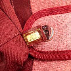 Pre Owned حقيبة دوفيل شانيل صغيرة ألياف مختلطة حمراء