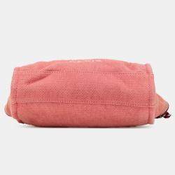 Pre Owned حقيبة دوفيل شانيل صغيرة ألياف مختلطة حمراء