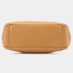 Pre Owned Chanel Brown Caviar Petite Shopping Tote