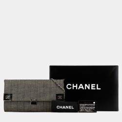 Pre Owned Chanel CC Choco Bar Denim Chain Flap