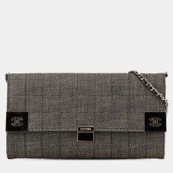Pre Owned Chanel CC Choco Bar Denim Chain Flap