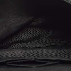 Pre Owned Chanel Classic Double Flap Medium Black Quilted Canvas and Sequins Flap Bag