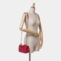 Pre Owned Chanel Pink Mini Quilted Lambskin Carry Chic Flap