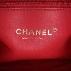 Pre Owned Chanel Pink Mini Quilted Lambskin Carry Chic Flap