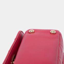 Pre Owned Chanel Pink Mini Quilted Lambskin Carry Chic Flap