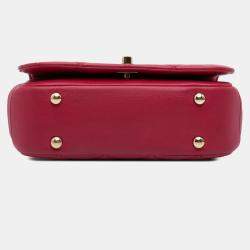 Pre Owned Chanel Pink Mini Quilted Lambskin Carry Chic Flap