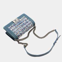 مملوكة مسبقًا حقيبة بوي شانيل دينيم وتويد زرقاء متوسطة