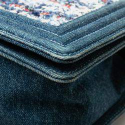 مملوكة مسبقًا حقيبة بوي شانيل دينيم وتويد زرقاء متوسطة