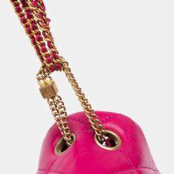 Pre Owned Chanel Pink Small Quilted Lambskin On And On Chain Flap