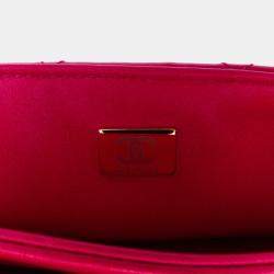 Pre Owned Chanel Pink Small Quilted Lambskin On And On Chain Flap