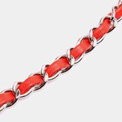 مملوكة مسبقًا حقيبة شانيل أورانج ميني سكوير كلاسيك باتنت مخططة بغطاء فردي