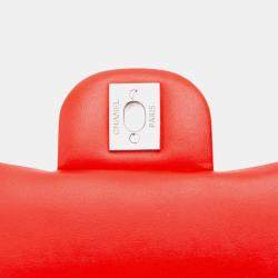 مملوكة مسبقًا حقيبة شانيل أورانج ميني سكوير كلاسيك باتنت مخططة بغطاء فردي