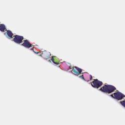 مملوكة مسبقًا Chanel White CC Quilted Canvas Jungle Jeans Wallet on Chain