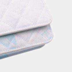 مملوكة مسبقًا Chanel White CC Quilted Canvas Jungle Jeans Wallet on Chain