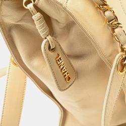 مملوكة مسبقًا حقيبة سلسلة شانيل سي سي جلد حمل بني