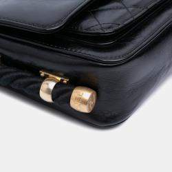 مملوكة مسبقًا Chanel Black Crumpled Calfskin En Vogue Rope Flap