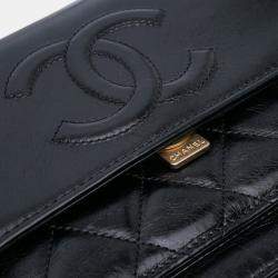 مملوكة مسبقًا Chanel Black Crumpled Calfskin En Vogue Rope Flap