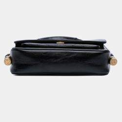 مملوكة مسبقًا Chanel Black Crumpled Calfskin En Vogue Rope Flap