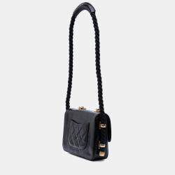 مملوكة مسبقًا Chanel Black Crumpled Calfskin En Vogue Rope Flap