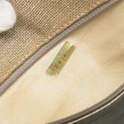 Pre Owned حقيبة شانيل سلسلة كتان بنية CC مخيطة