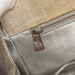 Pre Owned حقيبة شانيل سلسلة كتان بنية CC مخيطة